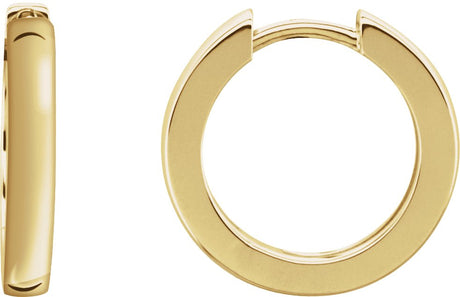 18K Gold Hinged Hoop Earrings - Yellow Gold