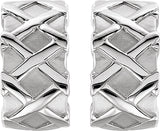 14K Gold J-Hoop Earrings - White Gold - view 2