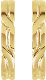10K Gold J-Hoop Earrings II - view 2