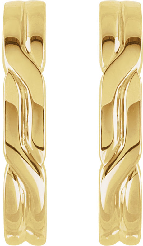 10K Gold J-Hoop Earrings II - view 2