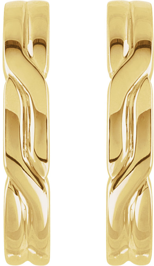 10K Gold J-Hoop Earrings II - view 2