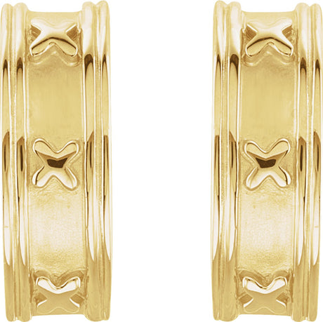 10K Gold J-Hoop Earrings III - view 2