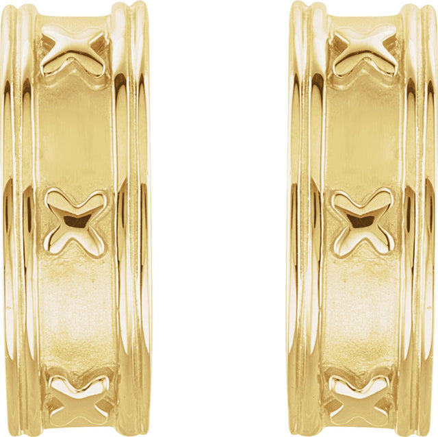 10K Gold J-Hoop Earrings III - view 2