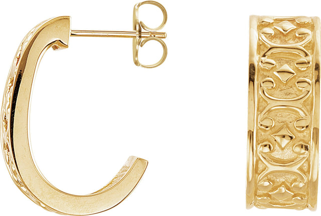 18K Gold J-Hoop Earrings IV