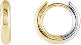 14K Gold Hinged Hoop Earrings No. 9 - Two-Tone