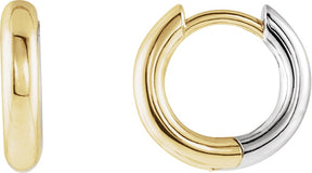 14K Gold Hinged Hoop Earrings No. 9 - Two-Tone