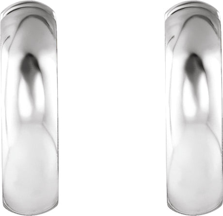 Platinum Hinged Hoop Earrings X - view 2