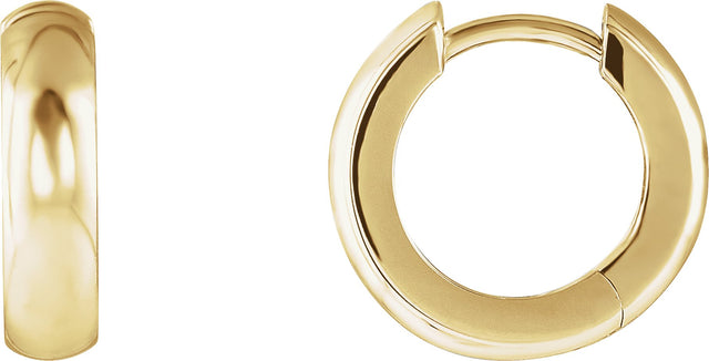 14K Gold Hinged Hoop Earrings X - Yellow Gold