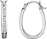 14K Gold Round Natural Diamond Inside-Outside Hoop Earrings - Rose Gold - view 6