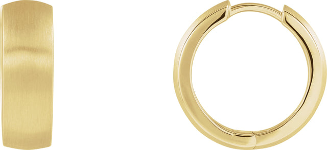 14K Gold Hinged Hoop Earrings No. 15 - Yellow Gold