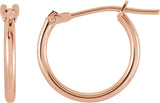 14K Gold Youth Hoop Earrings - Rose Gold