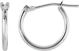 14K Gold Youth Hoop Earrings - White Gold