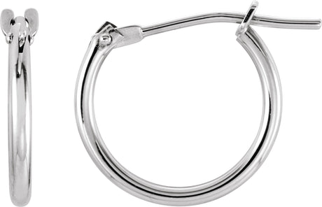 14K Gold Youth Hoop Earrings - White Gold