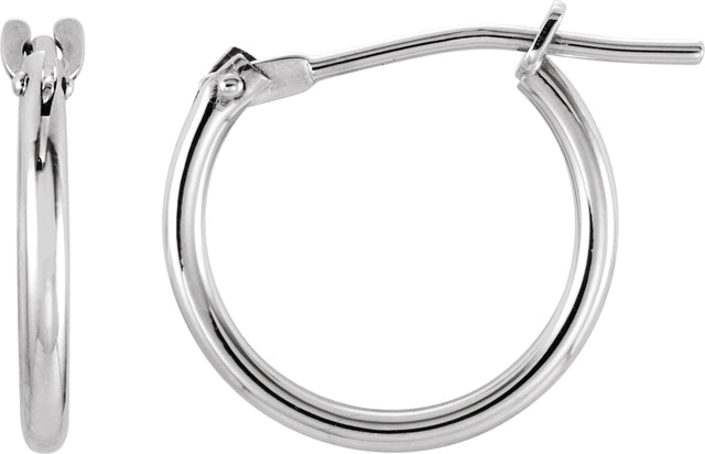 14K Gold Youth Hoop Earrings - White Gold