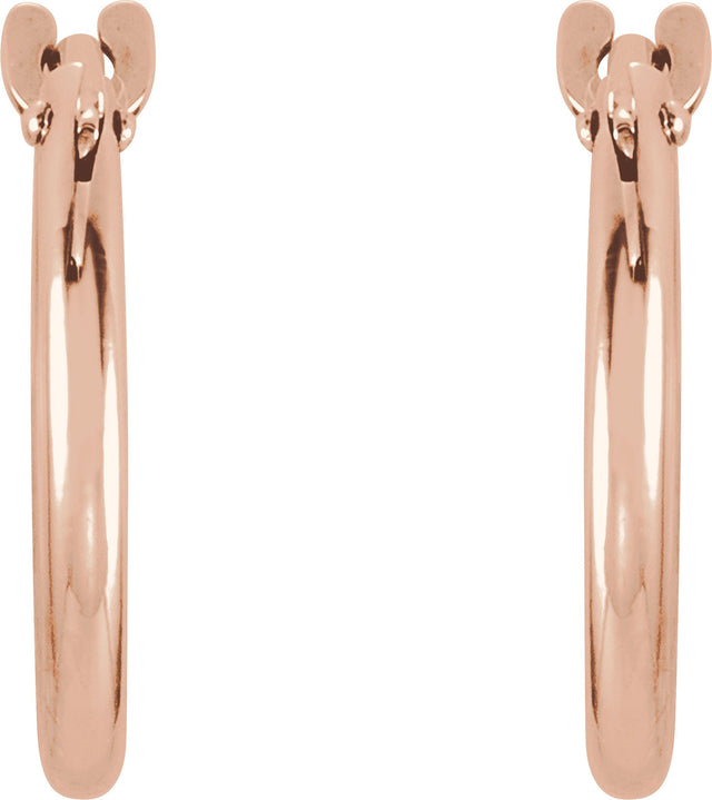 14K Gold Youth Hoop Earrings - Rose Gold - view 2
