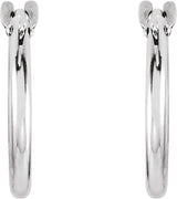 14K Gold Youth Hoop Earrings - White Gold - view 2