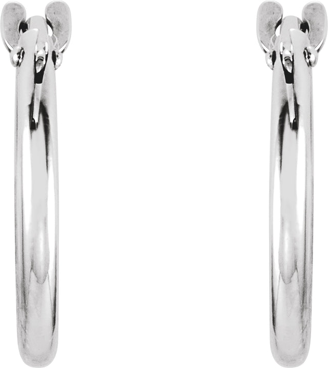14K Gold Youth Hoop Earrings - White Gold - view 2