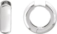 14K Gold Hinged Hoop Earrings V - White Gold
