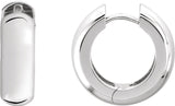 14K Gold Hinged Hoop Earrings V - White Gold