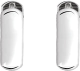 14K Gold Hinged Hoop Earrings V - White Gold - view 2