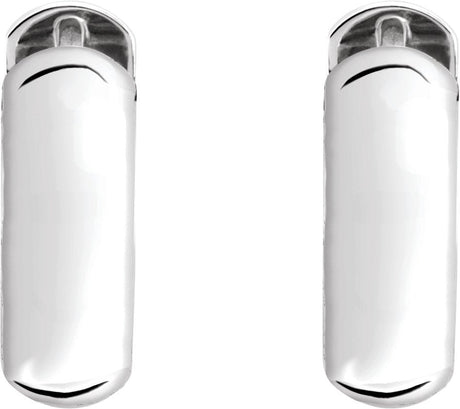 Platinum Hinged Hoop Earrings IV - view 2