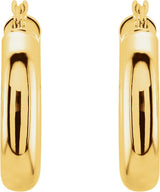 14K Gold Tube Hoop Earrings III - Yellow Gold - view 4