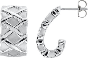 Platinum J-Hoop Earrings