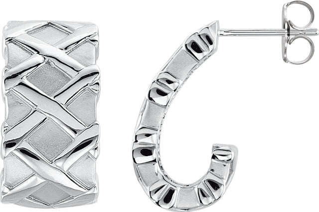 Platinum J-Hoop Earrings