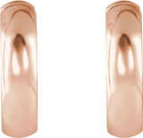 14K Gold Hinged Hoop Earrings X - Rose Gold - view 2