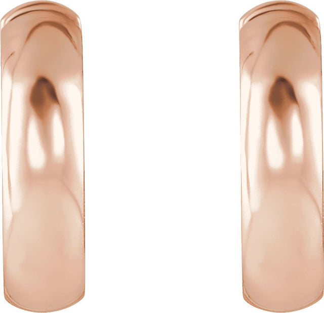 14K Gold Hinged Hoop Earrings X - Rose Gold - view 2