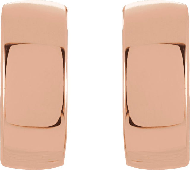 14K Gold Hinged Hoop Earrings No. 14 - Rose Gold - view 2