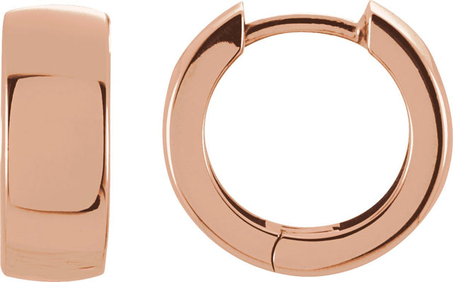 14K Gold Hinged Hoop Earrings No. 14 - Rose Gold