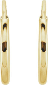 14K Gold Endless Tube Hoop Earrings - Yellow Gold