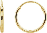 14K Gold Endless Tube Hoop Earrings - Yellow Gold - view 2