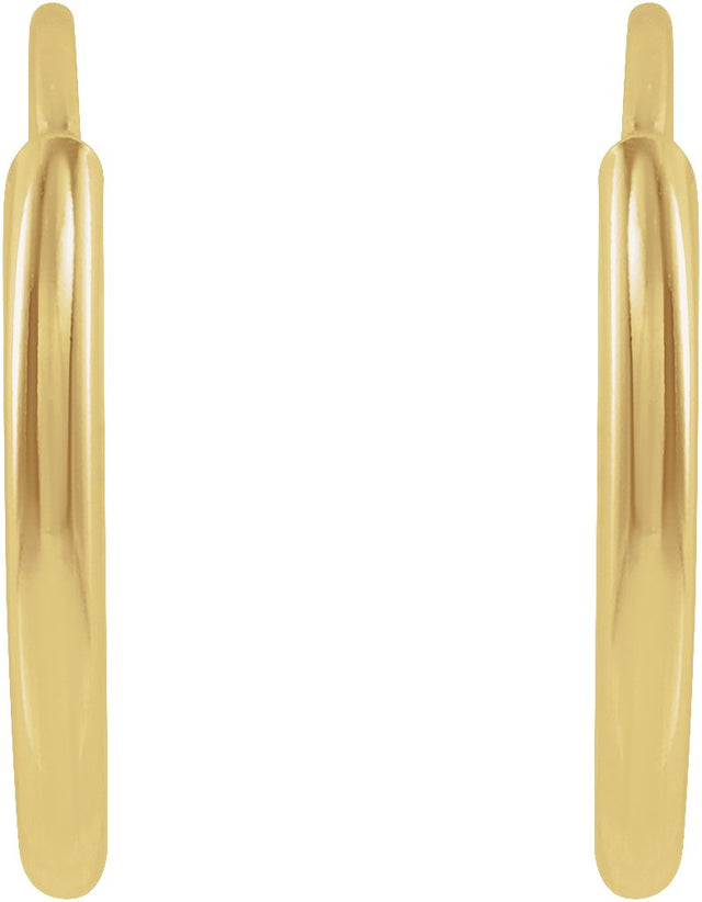 14K Gold Flexible Endless Tube Hoop Earrings - Yellow Gold - view 4