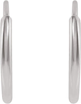 14K Gold Flexible Endless Tube Hoop Earrings - White Gold - view 4