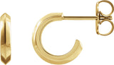 Platinum Knife-Edge Hoop Earrings - view 2
