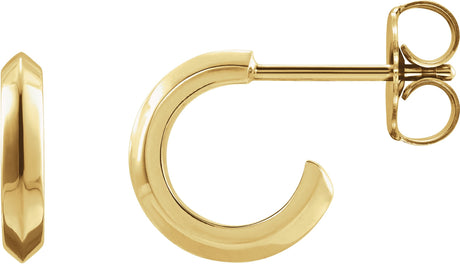 Platinum Knife-Edge Hoop Earrings - view 2