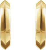 Platinum Knife-Edge Hoop Earrings - view 3
