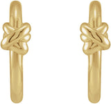 14K Gold Knot Hoop Earrings - Yellow Gold - view 2