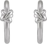 Platinum Knot Hoop Earrings - view 2