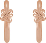 14K Gold Knot Hoop Earrings - Rose Gold - view 2