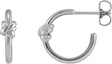 14K Gold Knot Hoop Earrings - White Gold