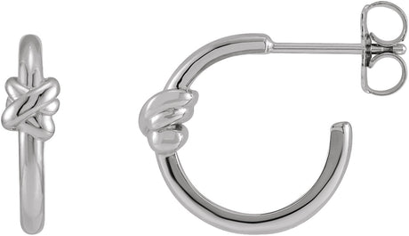Platinum Knot Hoop Earrings