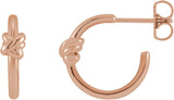 14K Gold Knot Hoop Earrings - Rose Gold
