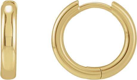 14K Gold Hinged Hoop Earrings No. 8 - Yellow Gold