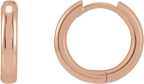 14K Gold Hinged Hoop Earrings No. 8 - Rose Gold
