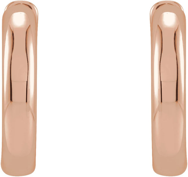 14K Gold Hinged Hoop Earrings No. 8 - Rose Gold - view 2