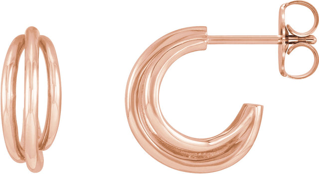 14K Gold Hoop Earrings III - Rose Gold