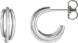 14K Gold Hoop Earrings III - White Gold